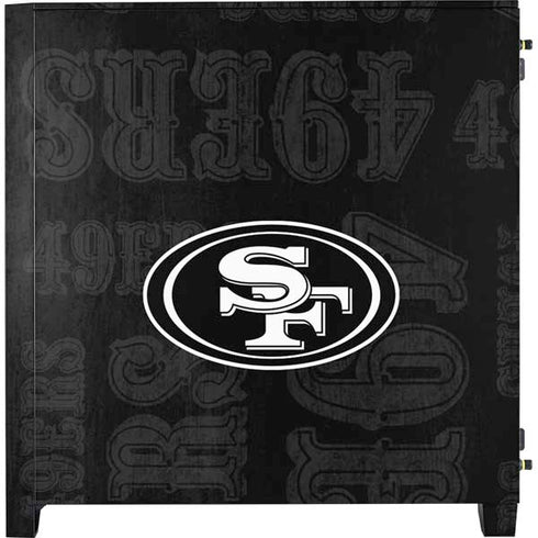 NFL San Franciso 49ers Black & White Corsair 4000D Tempered Glass Mid-Tower ATX Case Skin