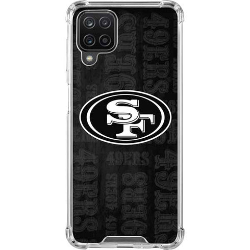 NFL San Franciso 49ers Black & White Galaxy A12 Clear Case