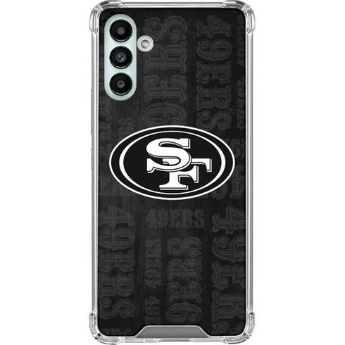 NFL San Franciso 49ers Black & White Galaxy A13 5G Clear Case