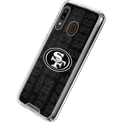 NFL San Franciso 49ers Black & White Galaxy A30 Clear Case