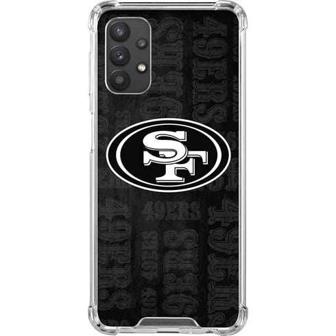 NFL San Franciso 49ers Black & White Galaxy A32 5G Clear Case