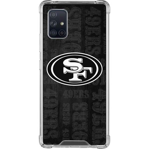 NFL San Franciso 49ers Black & White Galaxy A71 5G Clear Case