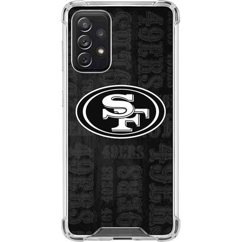 NFL San Franciso 49ers Black & White Galaxy A72 5G Clear Case
