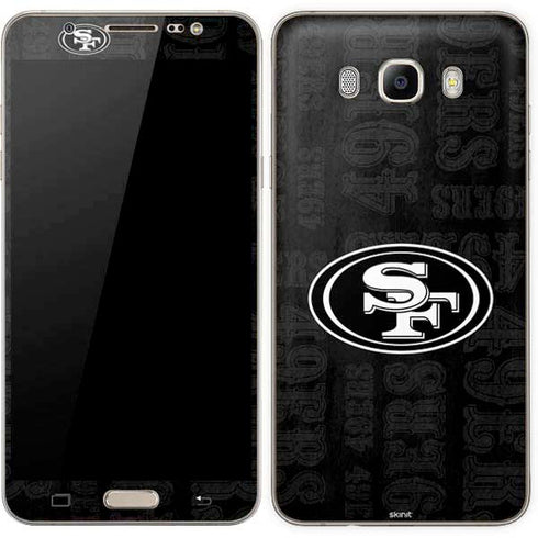 NFL San Franciso 49ers Black & White Galaxy J7 Skin