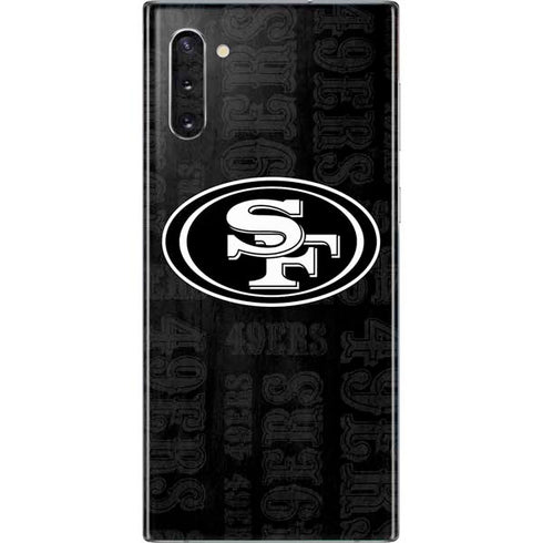NFL San Franciso 49ers Black & White Galaxy Note 10 Skin