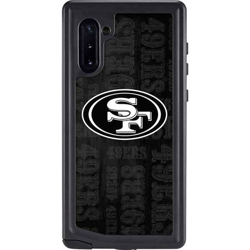 NFL San Franciso 49ers Black & White Galaxy Note 10 Waterproof Case