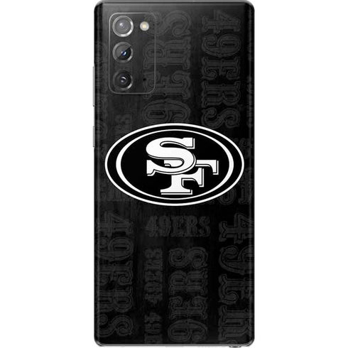 NFL San Franciso 49ers Black & White Galaxy Note20 5G Skin