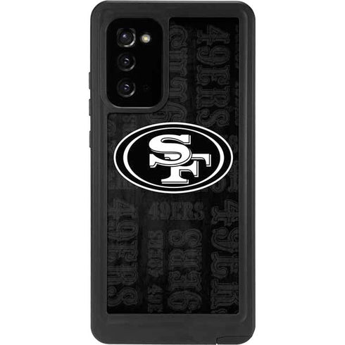 NFL San Franciso 49ers Black & White Galaxy Note20 5G Waterproof Case