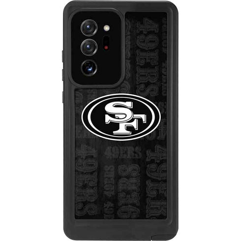 NFL San Franciso 49ers Black & White Galaxy Note20 Ultra 5G Waterproof Case