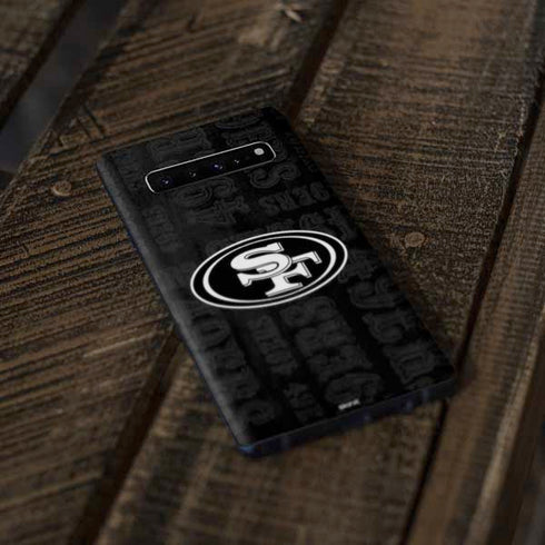 NFL San Franciso 49ers Black & White Galaxy S10 Skin