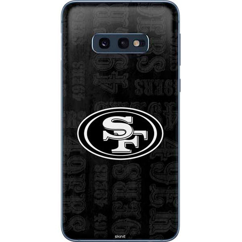 NFL San Franciso 49ers Black & White Galaxy S10e Skin