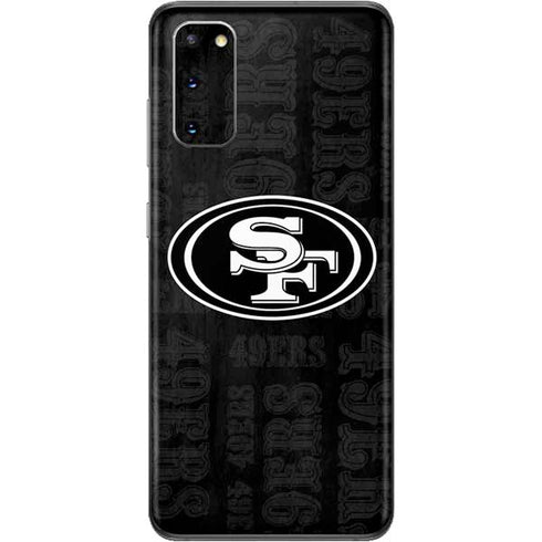 NFL San Franciso 49ers Black & White Galaxy S20 Skin