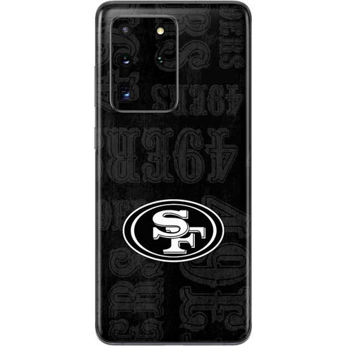 NFL San Franciso 49ers Black & White Galaxy S20 Ultra 5G Skin