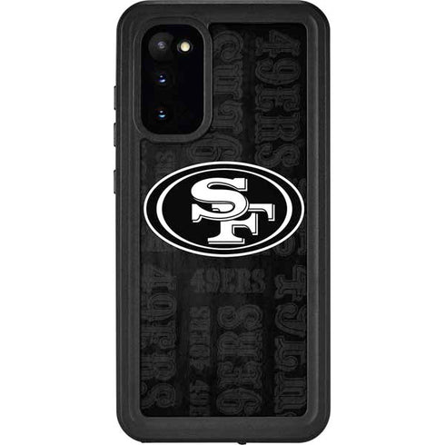 NFL San Franciso 49ers Black & White Galaxy S20 Waterproof Case