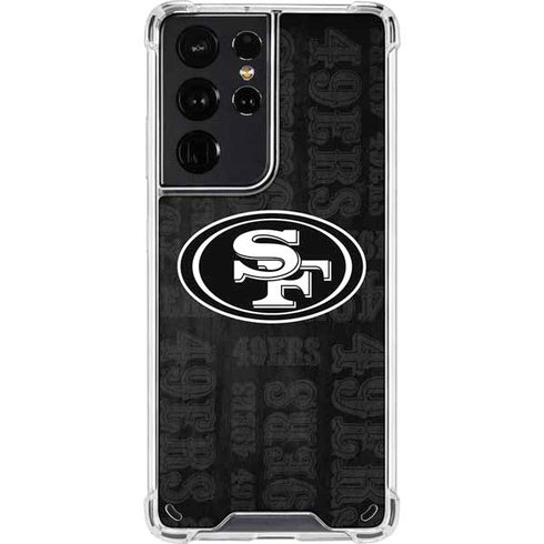 NFL San Franciso 49ers Black & White Galaxy S21 Ultra 5G Clear Case