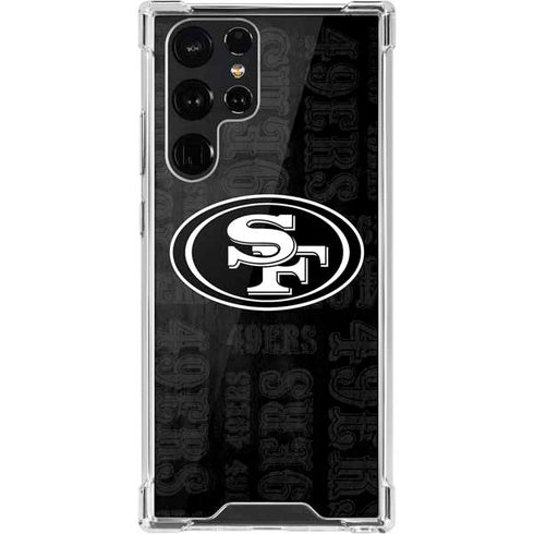 NFL San Franciso 49ers Black & White Galaxy S22 Ultra Clear Case