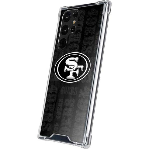 NFL San Franciso 49ers Black & White Galaxy S22 Ultra Clear Case