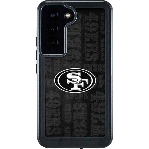 NFL San Franciso 49ers Black & White Galaxy S23 Waterproof Case
