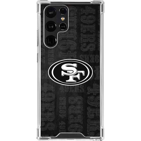 NFL San Franciso 49ers Black & White Galaxy S24 Ultra Clear Case