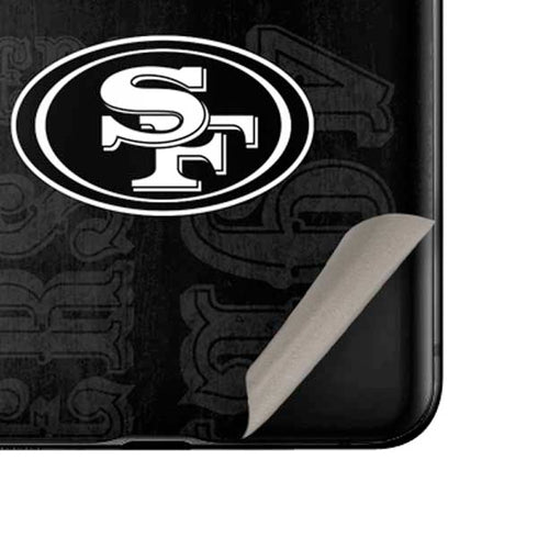 NFL San Franciso 49ers Black & White Galaxy Z Flip Skin