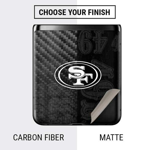 NFL San Franciso 49ers Black & White Galaxy Z Flip Skin