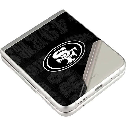 NFL San Franciso 49ers Black & White Galaxy Z Flip3 5G Skin