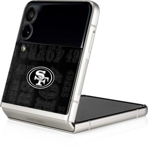 NFL San Franciso 49ers Black & White Galaxy Z Flip3 5G Skin
