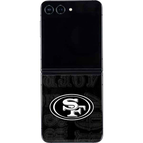 NFL San Franciso 49ers Black & White Galaxy Z Flip5 5G Skin