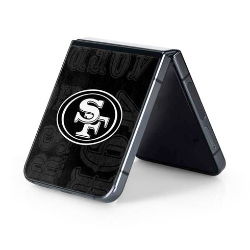 NFL San Franciso 49ers Black & White Galaxy Z Flip5 5G Skin
