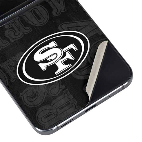 NFL San Franciso 49ers Black & White Galaxy Z Flip5 5G Skin