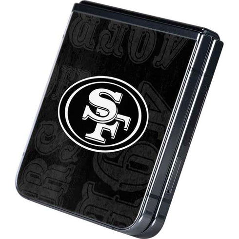 NFL San Franciso 49ers Black & White Galaxy Z Flip5 5G Skin