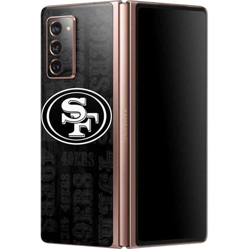 NFL San Franciso 49ers Black & White Galaxy Z Fold2 5G Skin