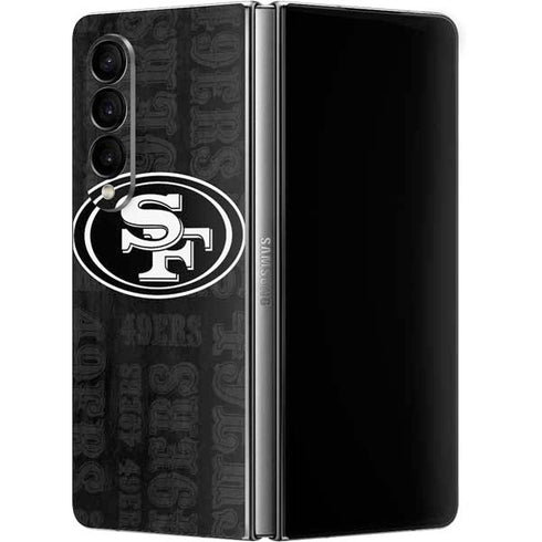 NFL San Franciso 49ers Black & White Galaxy Z Fold4 5G Skin