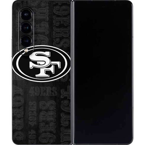 NFL San Franciso 49ers Black & White Galaxy Z Fold4 5G Skin