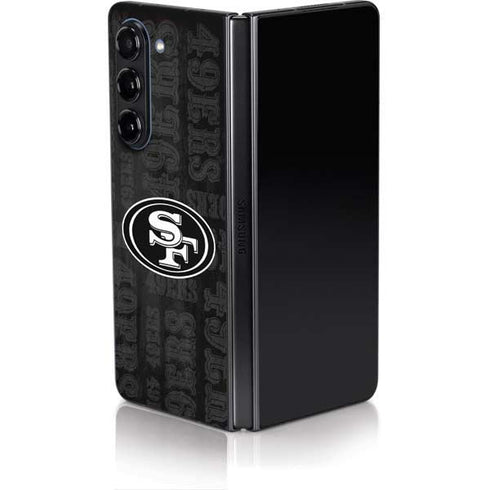 NFL San Franciso 49ers Black & White Galaxy Z Fold5 5G Skin