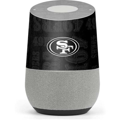 NFL San Franciso 49ers Black & White Google Home Skin