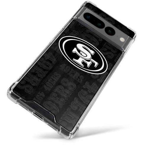 NFL San Franciso 49ers Black & White Google Pixel 7 Pro Clear Case