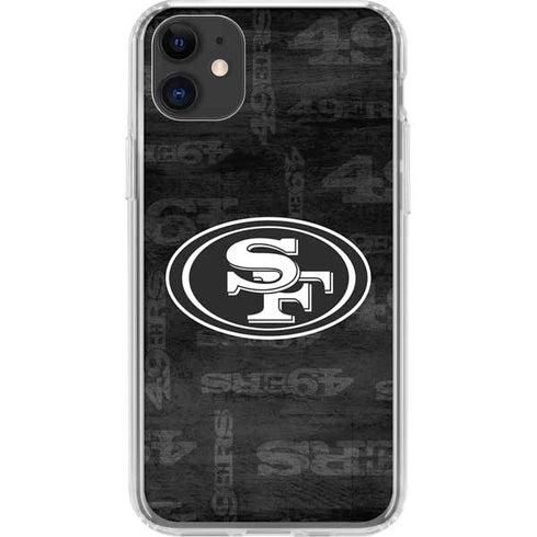 NFL San Franciso 49ers Black & White iPhone 11 Clear Case