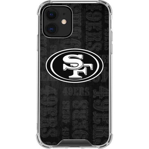 NFL San Franciso 49ers Black & White iPhone 12 Clear Case