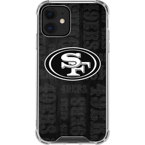 NFL San Franciso 49ers Black & White iPhone 12 Mini Clear Case