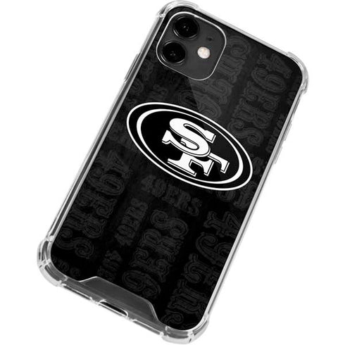NFL San Franciso 49ers Black & White iPhone 12 Mini Clear Case