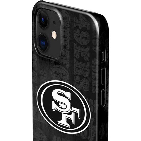 NFL San Franciso 49ers Black & White iPhone 12 Mini Lite Case