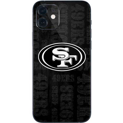 NFL San Franciso 49ers Black & White iPhone 12 Mini Skin
