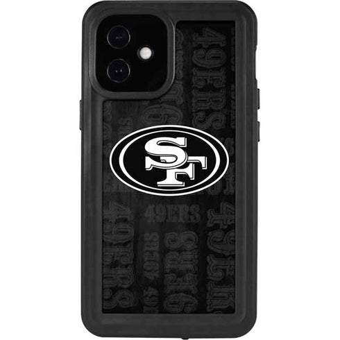 NFL San Franciso 49ers Black & White iPhone 12 Mini Waterproof Case