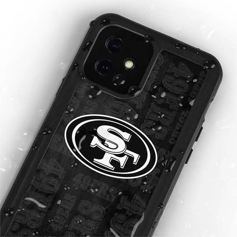 NFL San Franciso 49ers Black & White iPhone 12 Mini Waterproof Case