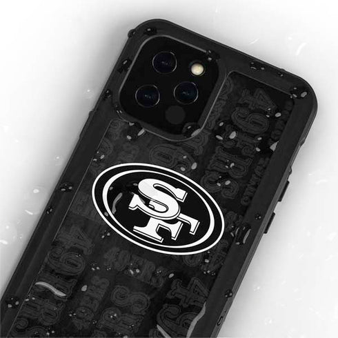 NFL San Franciso 49ers Black & White iPhone 12 Pro Waterproof Case