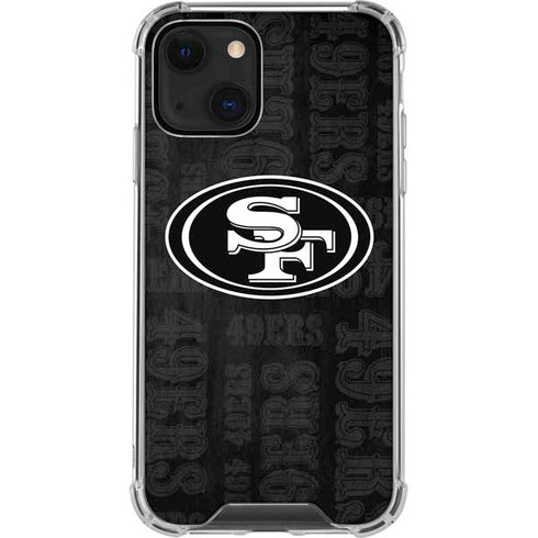 NFL San Franciso 49ers Black & White iPhone 13 Clear Case