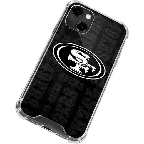 NFL San Franciso 49ers Black & White iPhone 13 Clear Case