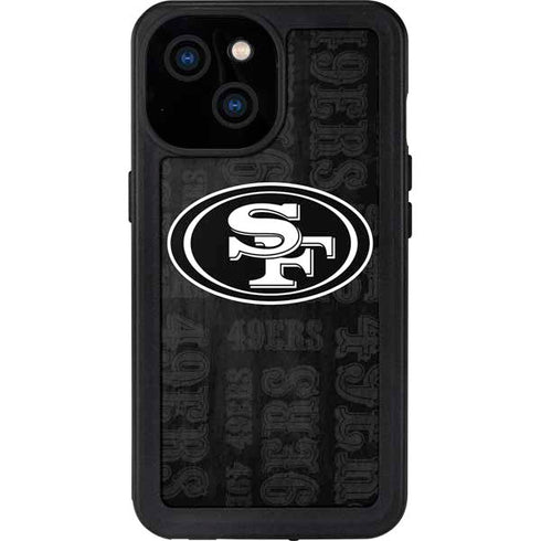 NFL San Franciso 49ers Black & White iPhone 13 Mini Waterproof Case