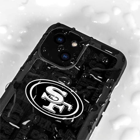 NFL San Franciso 49ers Black & White iPhone 13 Mini Waterproof Case